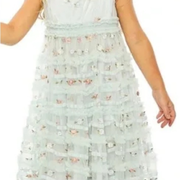 Mac Duggal Light Blue Floral Kids Formal Dress Style 8217